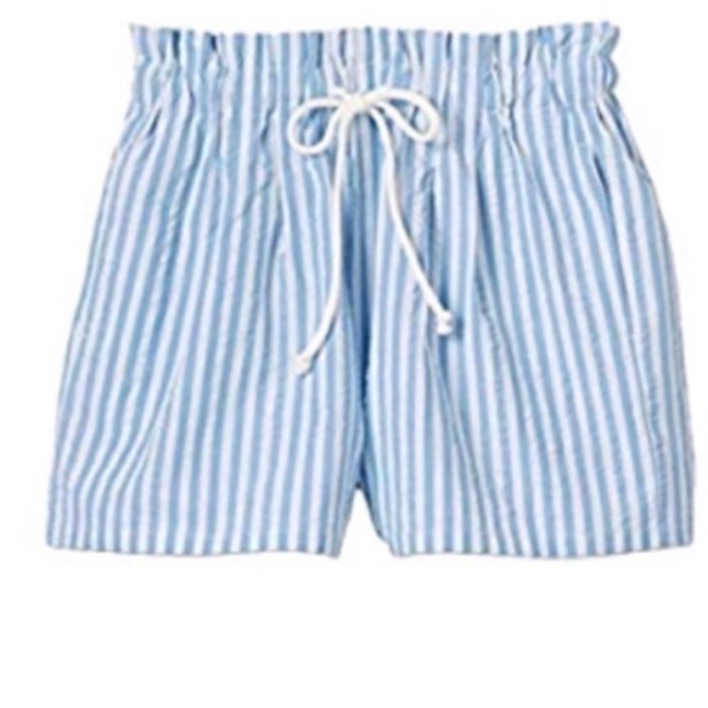 wild fable Light Blue & White Striped Drawstring Shorts